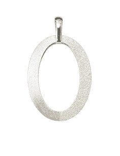 Colgante para Mujer de Plata Ovalado Mate y Brillo para Mujer - Plata 925