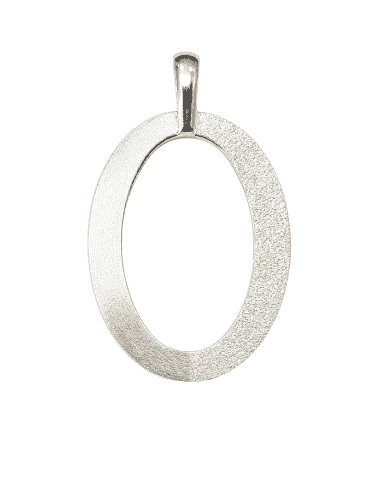Colgante para Mujer de Plata Ovalado Mate y Brillo para Mujer - Plata 925