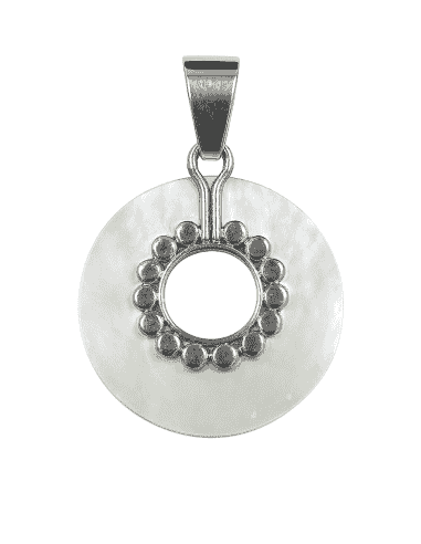 Colgante para Mujer de Plata y Nácar Circular - Plata 925
