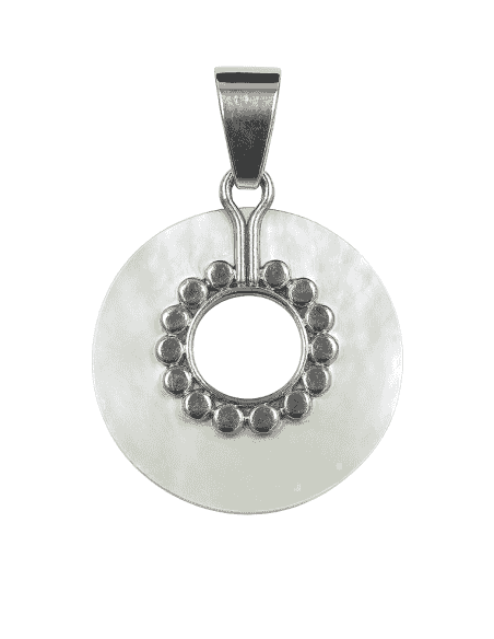 Colgante para Mujer de Plata y Nácar Circular - Plata 925