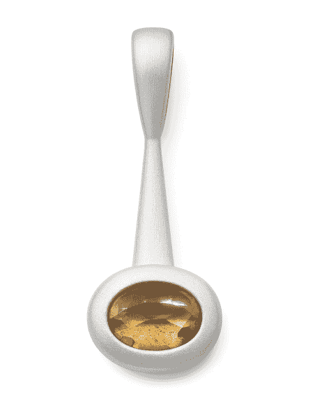 Colgante para Mujer de Plata con Topacio Sintético Amarillo Ovalado - Plata 925