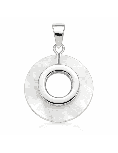 Colgante para Mujer de Plata con Nácar Circular - Plata 925