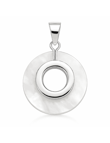 Colgante para Mujer de Plata con Nácar Circular - Plata 925