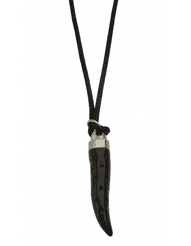 Collar para Hombre hilo negro colgante cuerno piedra negra