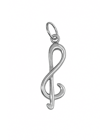 Colgante Unisex de plata en forma de Nota Sol - Plata 925
