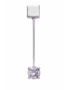 Colgante para Mujer de plata largo con circonita amatista clara - Plata 925