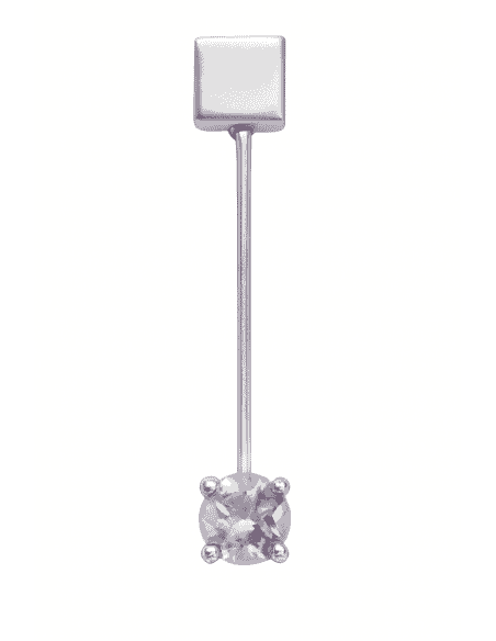 Colgante para Mujer de plata largo con circonita amatista clara - Plata 925