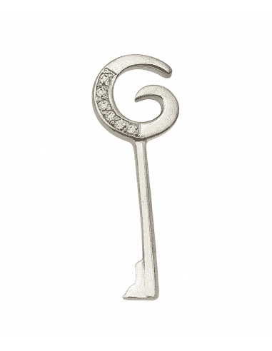 Colgante para Mujer de Plata en Forma de Llave con Circonitas - Plata 925