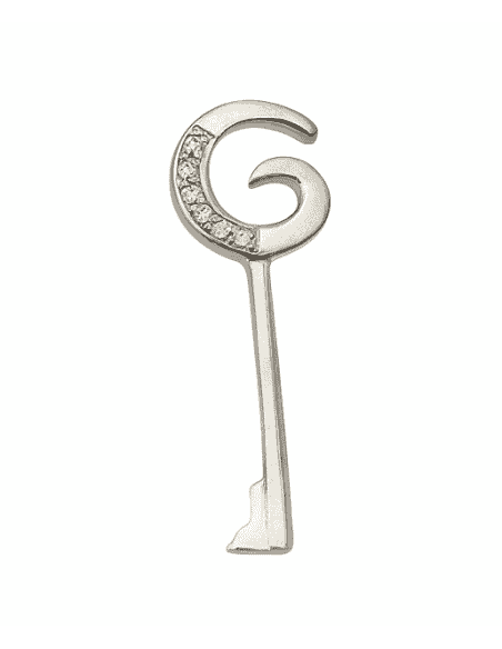 Colgante para Mujer de Plata en Forma de Llave con Circonitas - Plata 925