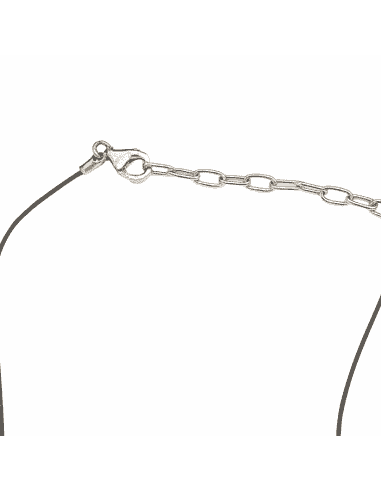Collar para Mujer con Colgante Flor de Acero y...