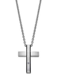 Collar para Hombre de Acero con Cruz  - Lotus LS2369/1/1