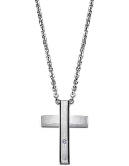 Collar para Hombre de Acero con Cruz  - Lotus LS2369/1/1