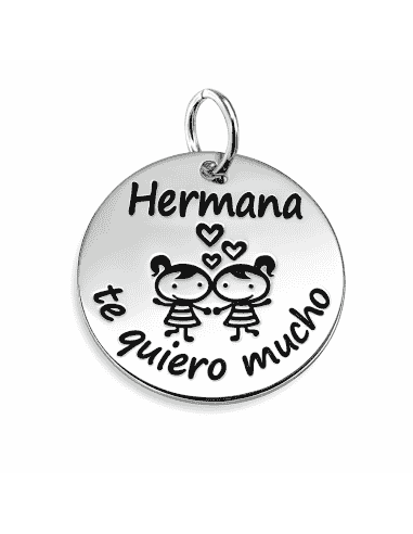 Colgante para Mujer de Plata " Te Quiero Mucho hermana" - Plata 925