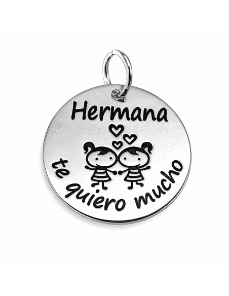Colgante para Mujer de Plata " Te Quiero Mucho hermana" - Plata 925