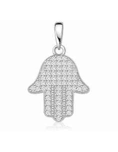 Colgante para Mujer Mano de Fátima con circonitas  - Plata 925