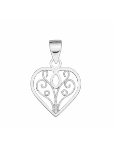 Colgante para Mujer de plata de ley en forma de corazón calado - Plata 925