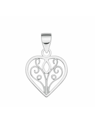 Colgante para Mujer de plata de ley en forma de corazón calado - Plata 925