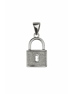 Colgante para Mujer de Plata con Forma de Candado y Circonitas - Plata 925