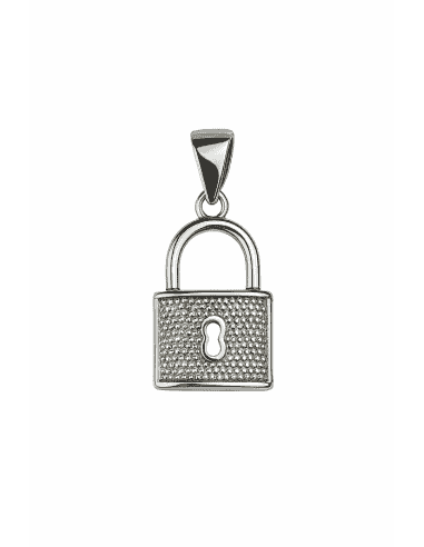 Colgante para Mujer de Plata con Forma de Candado y Circonitas - Plata 925