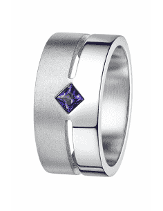 Colgante para Mujer de plata con una amatista central en forma de rombo - Plata 925