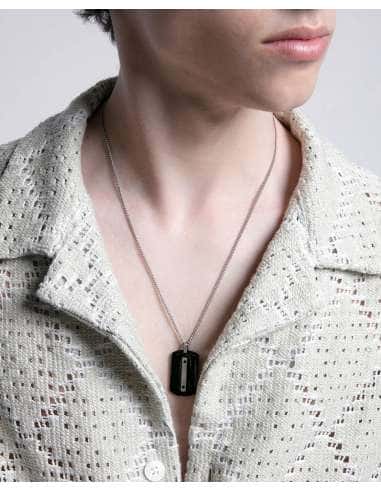 Collar para Hombre de Acero con colgante -...