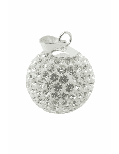 Colgante para Mujer de plata Llamador de Angel Cristales Blanco - Plata 925