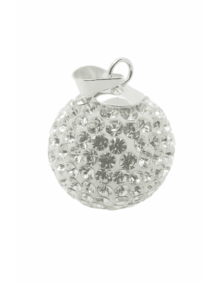 Colgante para Mujer de plata Llamador de Angel Cristales Blanco - Plata 925