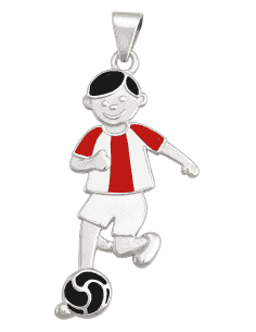 Colgante para Hombre de Plata Jugador de Fútbol Articulado Esmaltado - Plata 925