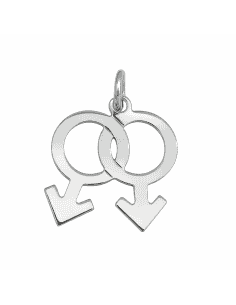 Colgante de Plata Símbolo Masculino Entrelazado - Orgullo y Libertad - Plata 925