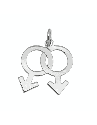 Colgante de Plata Símbolo Masculino Entrelazado - Orgullo y Libertad - Plata 925
