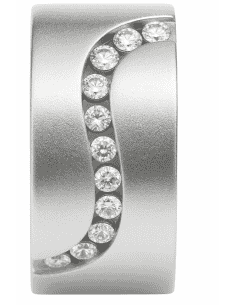 Colgante para Mujer de Plata de Ley con Circonitas en Diseño Curvo - Plata 925