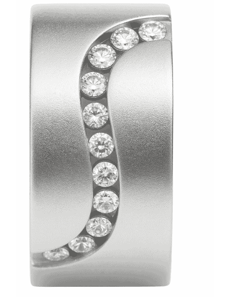 Colgante para Mujer de Plata de Ley con Circonitas en Diseño Curvo - Plata 925