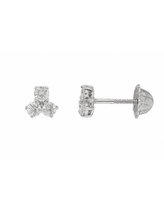 Pendientes para Bebe de plata con circonitas blancas - Salvatore 173A0080