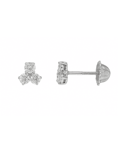 Pendientes para Bebe de plata con circonitas blancas - Salvatore 173A0080