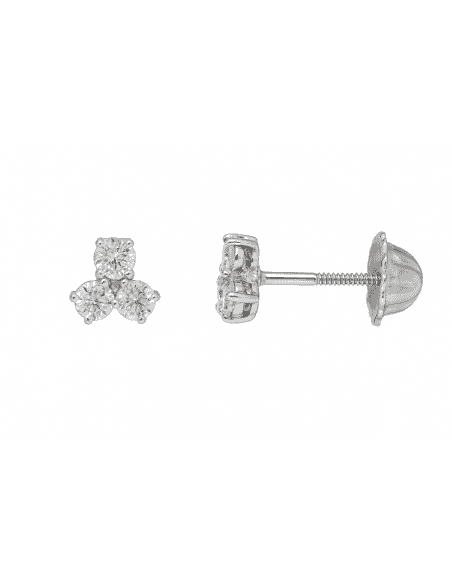 Pendientes para Bebe de plata con circonitas blancas - Salvatore 173A0080