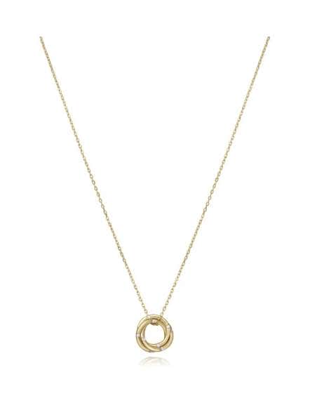 Collar para Mujer colgante circular entrelazado de Plata con Baño de Oro y Circonitas – Viceroy 13067C100-30