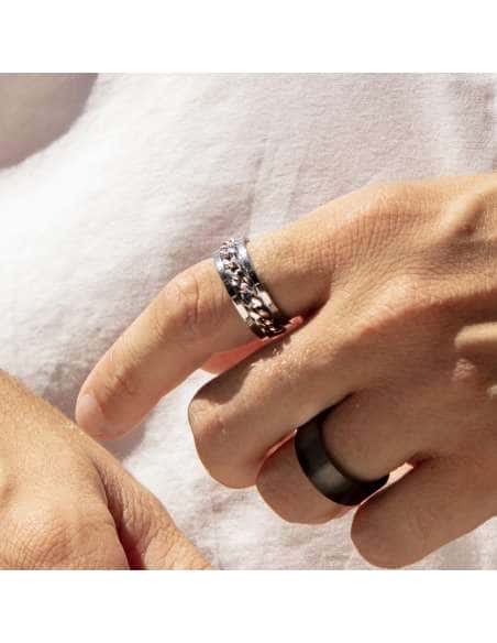 Anillo para Hombre de Acero - Lotus LS2394/3/126