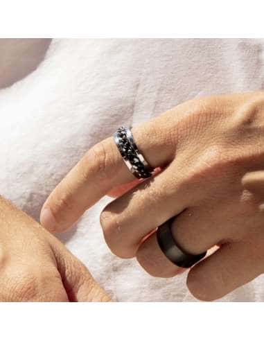 Anillo para Hombre de Acero - Lotus LS2394/3/228