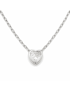 Collar para Mujer de plata en forma de corazón con circonita - Plata 925