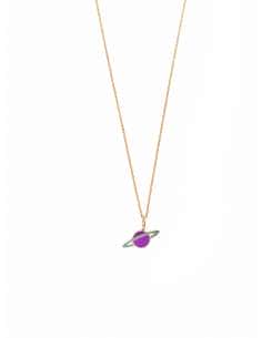Collar “Hasta Saturno y volver” plata bañada en oro y esmalte - Salvatore 213CH147