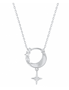 Collar para Mujer de Plata con Colgante de Luna, Estrellas y Circonitas - Viceroy 13225C000-30