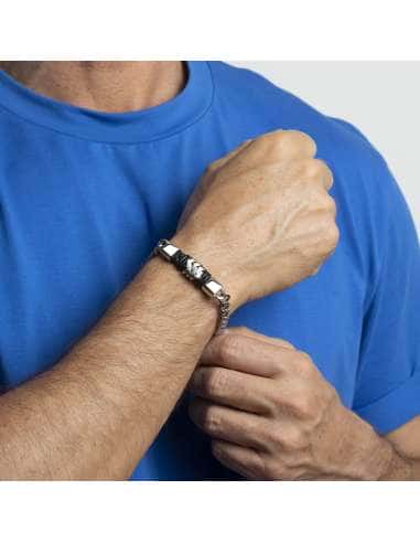 Pulsera para Hombre Esclava de Acero - Lotus...