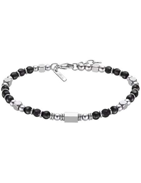 Pulsera para Hombre con Bolas Plateadas y Negras de Acero - Lotus LS2308/2/1