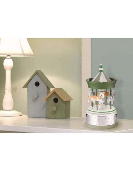 Carrusel Infantil Musical con Caballitos y Estrellas Rosa y Blanco - Valenti B4200 R