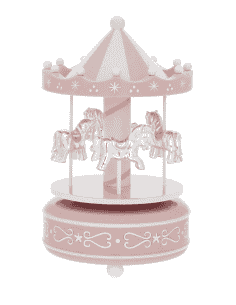 Carrusel Infantil Musical con Caballitos y Estrellas Rosa y Blanco - Valenti B4200 R