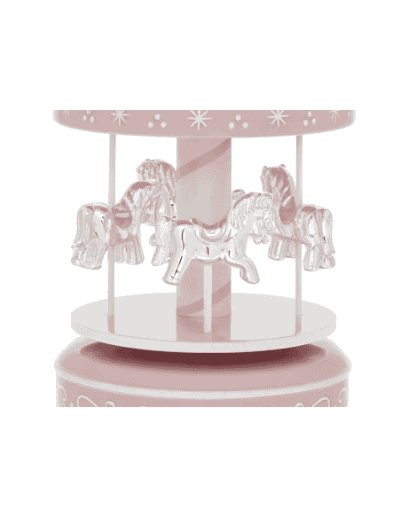 Carrusel Infantil Musical con Caballitos y Estrellas Rosa y Blanco - Valenti B4200 R