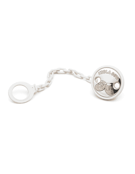 Pinza Infantil Chupete - Zapatito 'HOLA SOY' Blanco - Eventi EV3373/01B