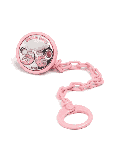 Pinza Infantil Chupete - Zapatito 'HOLA SOY' Rosa - Eventi EV3373/01R