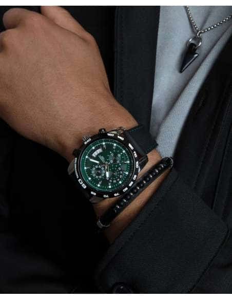 Pulsera para Hombre de Acero y Piel Negra - Viceroy 15169P01010