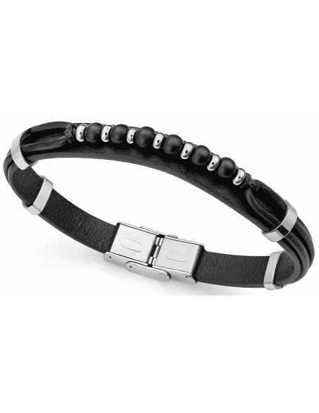 Pulsera para Hombre de Acero y Piel Negra - Viceroy 15169P01010